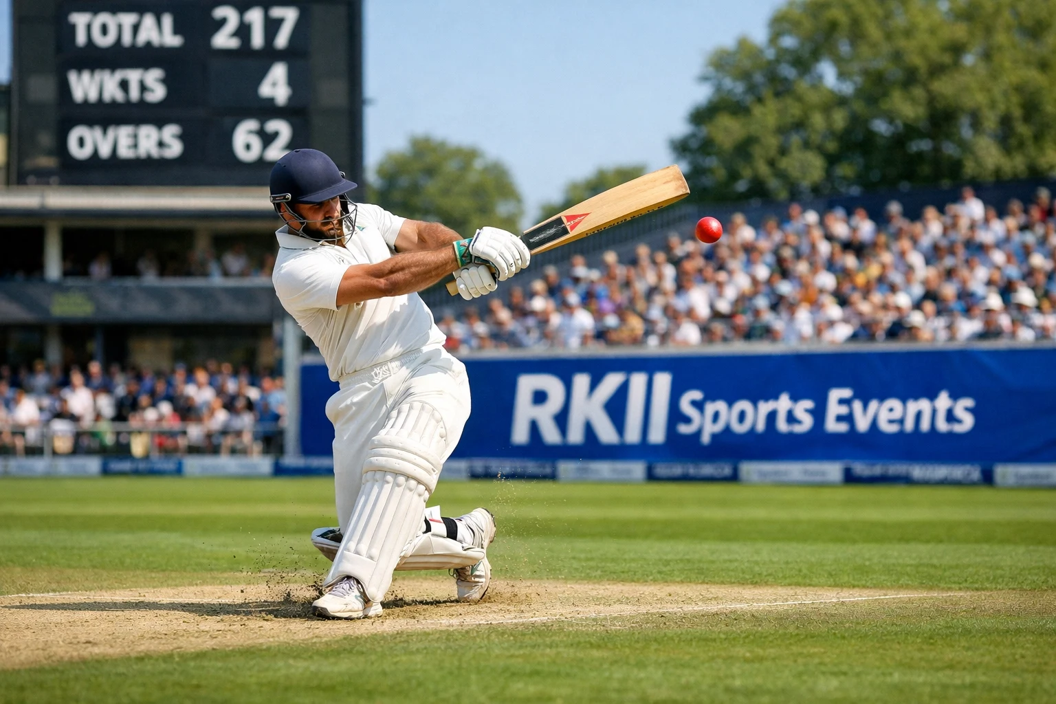 RKII Sports Events batsman playing a match shot